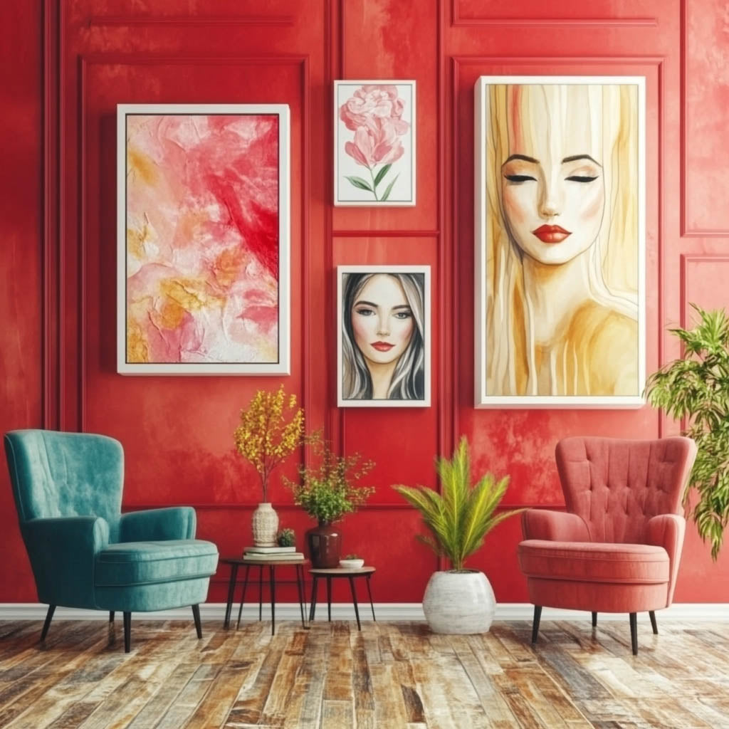 fashionista room with beautiful fashion wall art