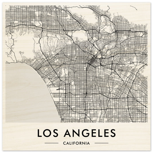 Map of Los Angeles, California, showing the city’s street grid and geographical features.