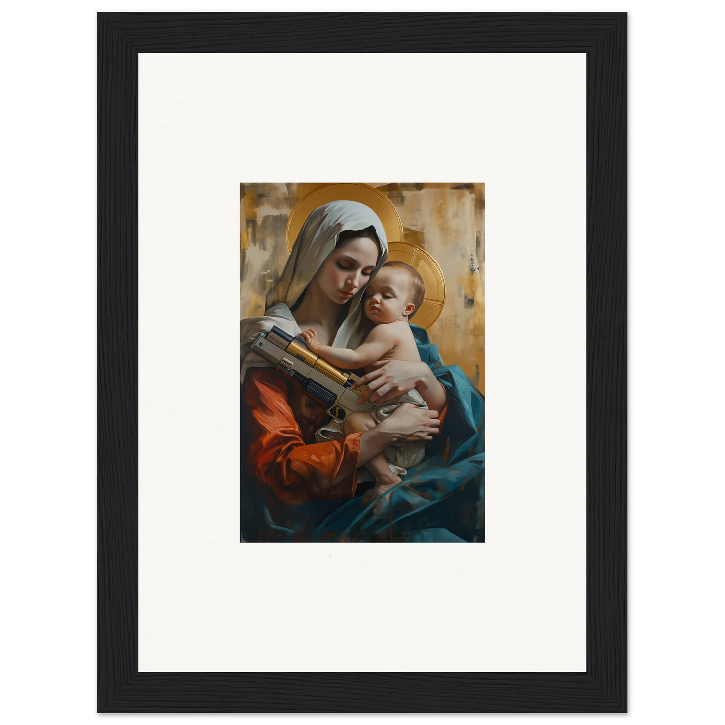 Renaissance-style canvas print of Madonna and Child for stylish room decoration