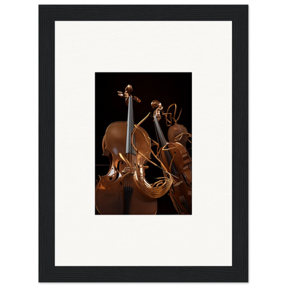 Cello with bow on strings, perfect for Strings Opera canvas print room decoration