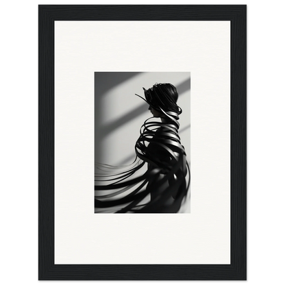 Black and white photo of a person with flowing fabric for stylish room decoration canvas print