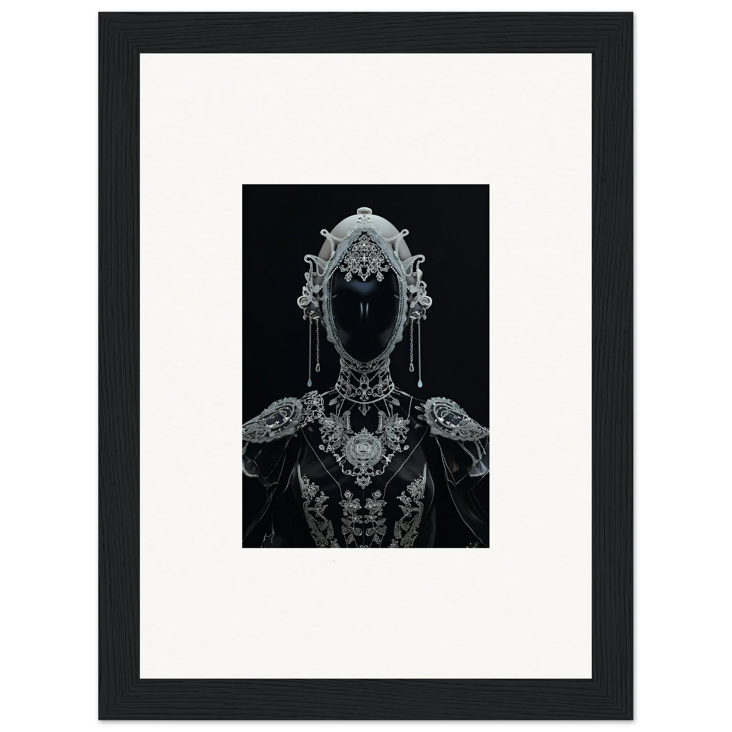 Ornate metallic silhouette of a Nebulae Princess for stylish room decoration canvas print