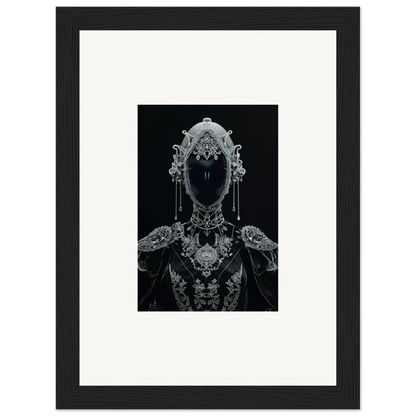 Ornate metallic silhouette of a Nebulae Princess for stylish room decoration canvas print