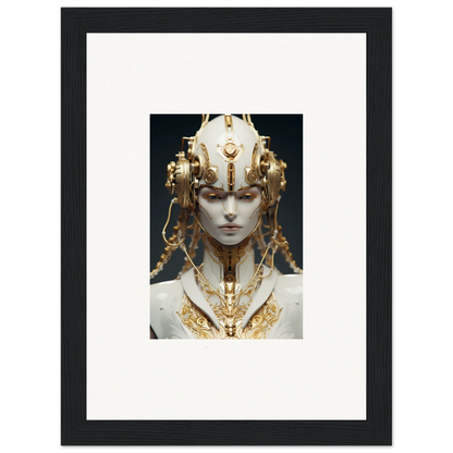 Ornate golden headdress on an ethereal face, perfect for Flux Radiance canvas print