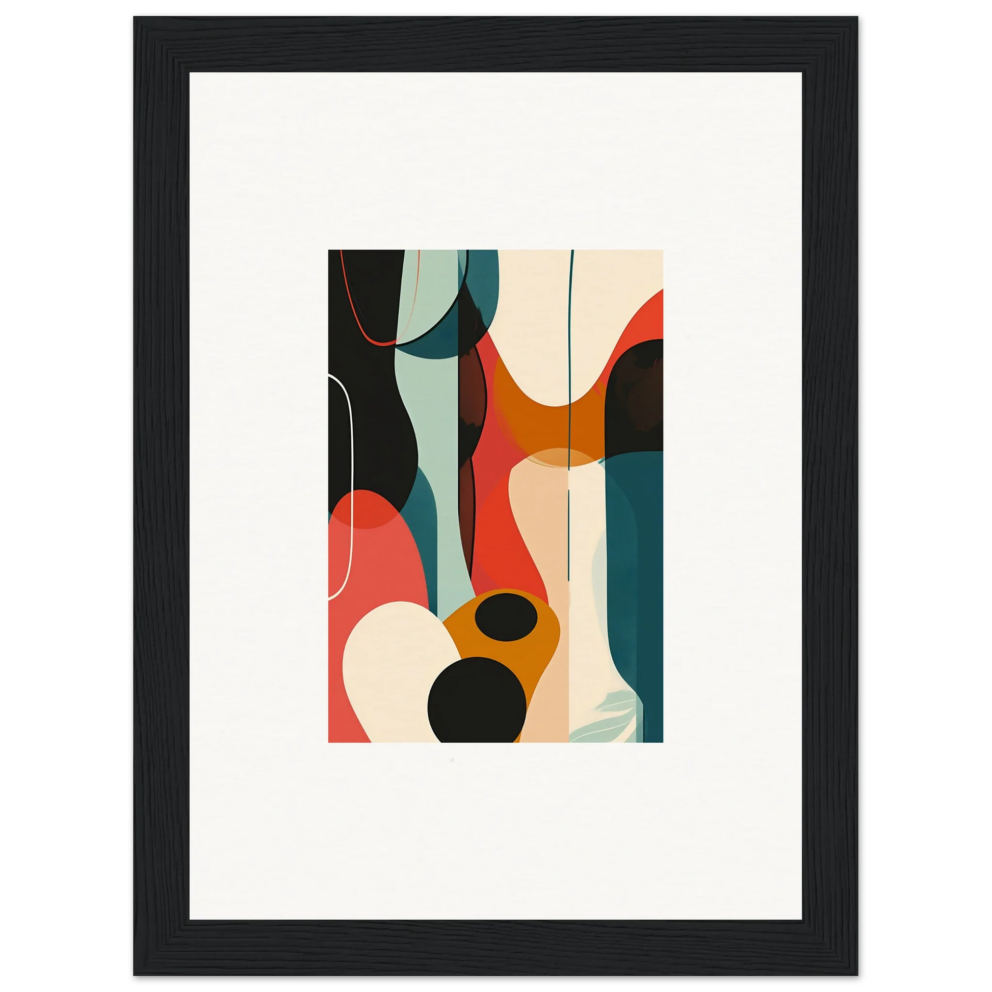 Abstract canvas print with bold colors and curved shapes for stylish troubadour aria room decoration