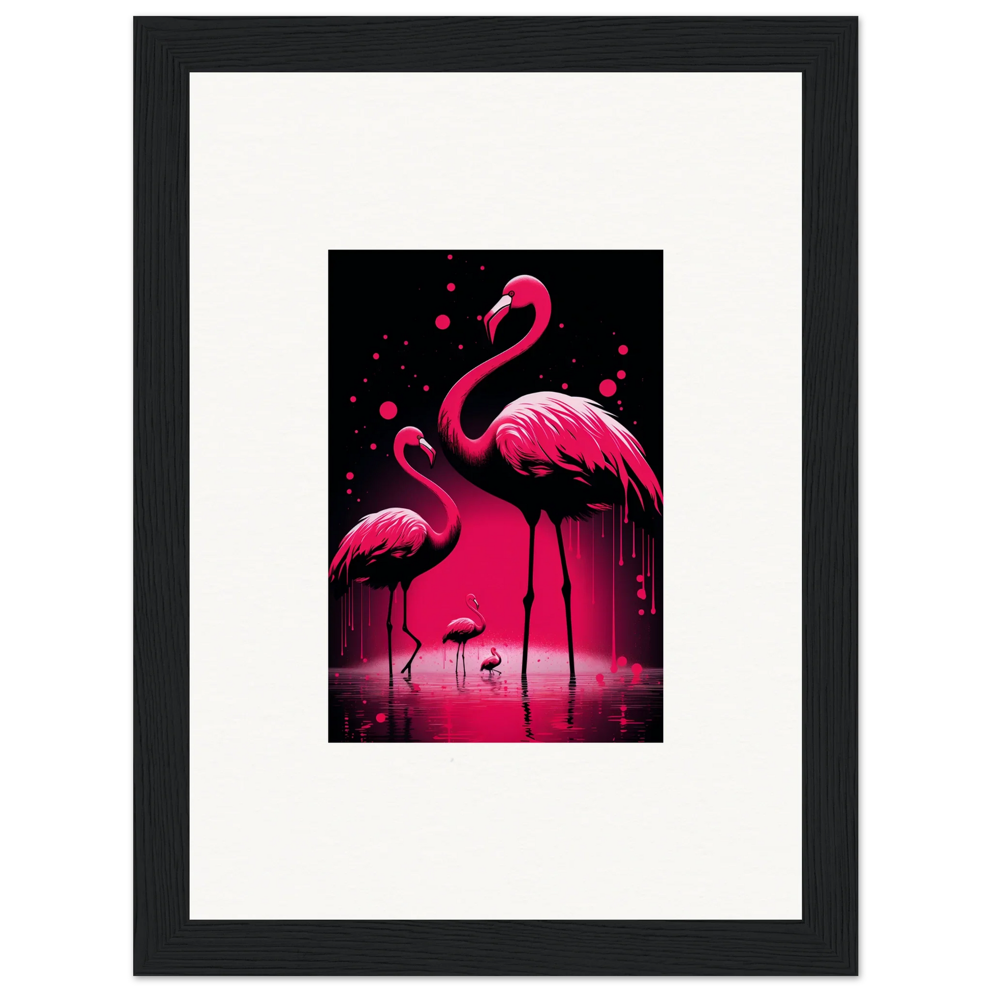 Vibrant pink Flamingos in water, perfect for Room Decoration canvas print lovers