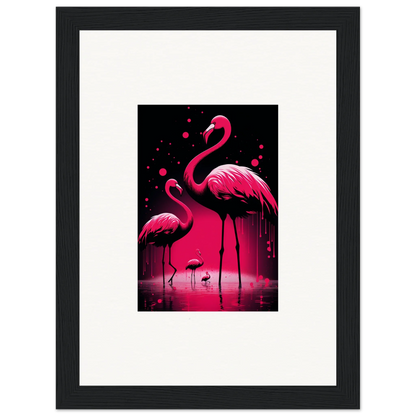 Vibrant pink Flamingos in water, perfect for Room Decoration canvas print lovers