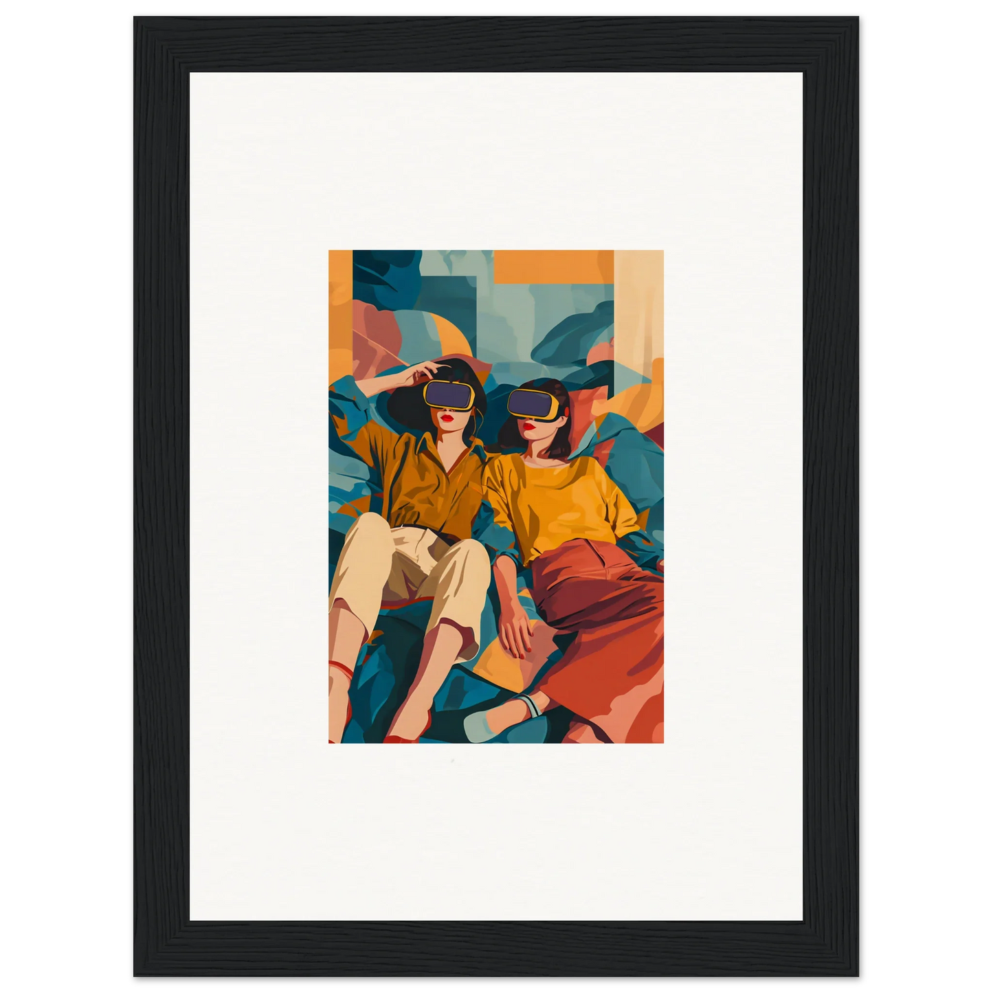 Framed canvas print of Cosmic Lovers Reve in VR, perfect for room decoration