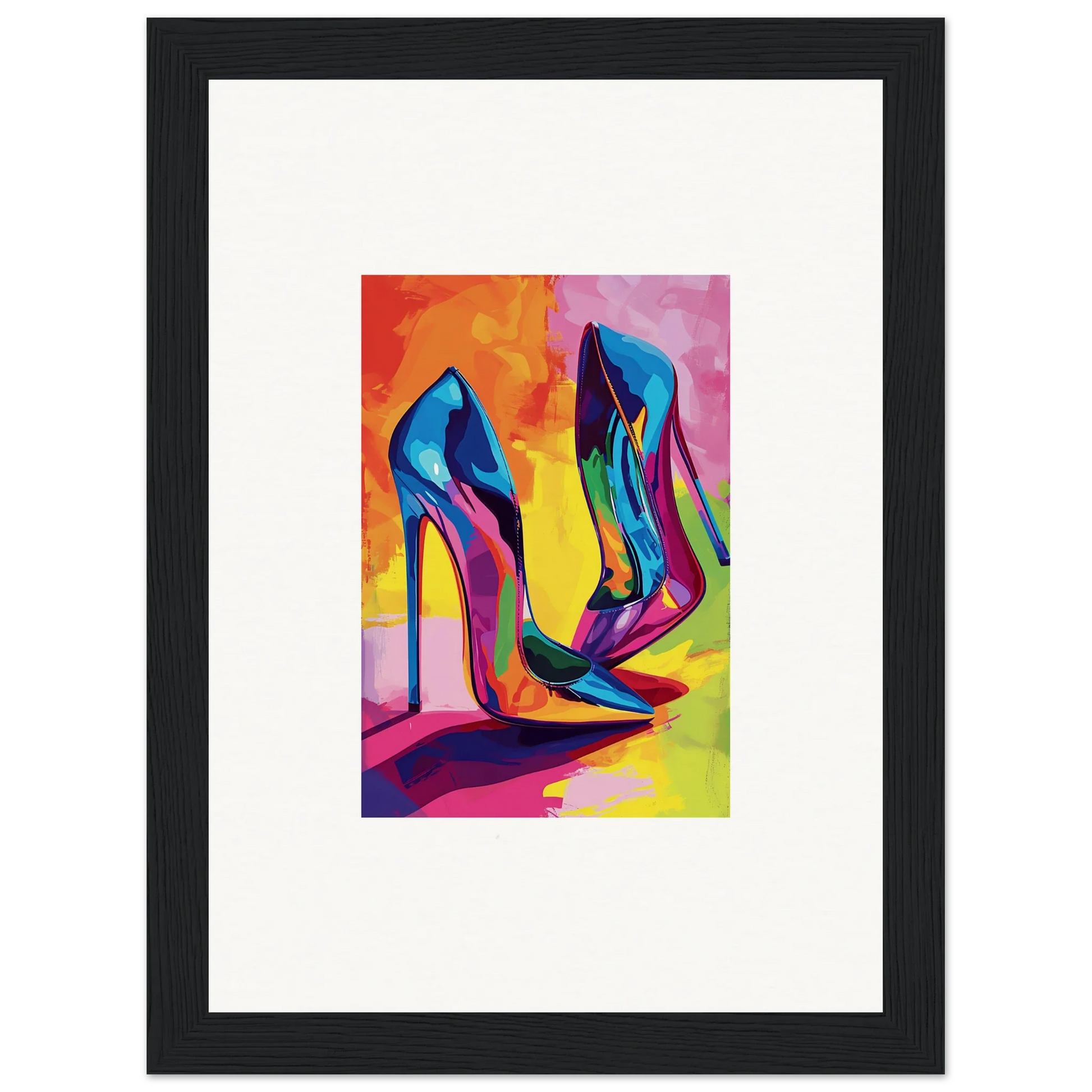 Colorful abstract painting of Eclipse Shoes perfect for room decoration or canvas print