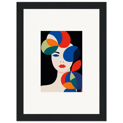 Abstract portrait with colorful shapes, perfect for room decoration as a canvas print