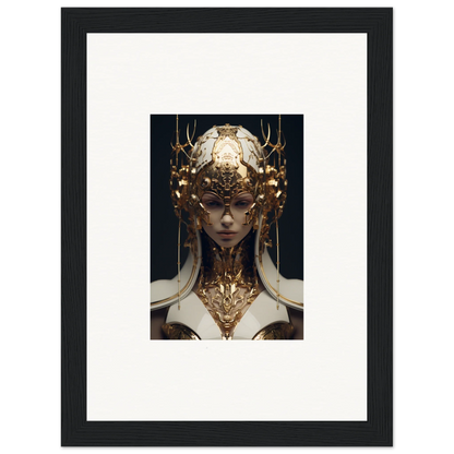 Ornate golden headdress and neck piece for an Ethereal Sovereign canvas print