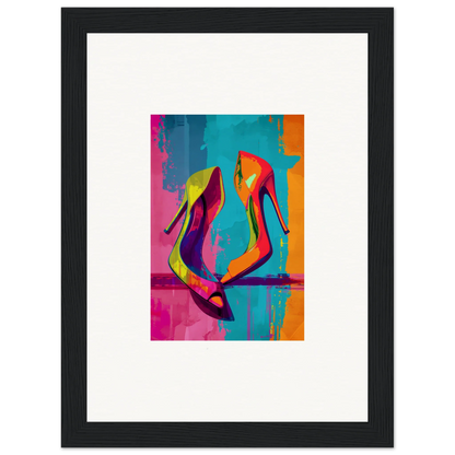 Colorful abstract painting of high-heeled shoes, perfect for room decoration canvas print