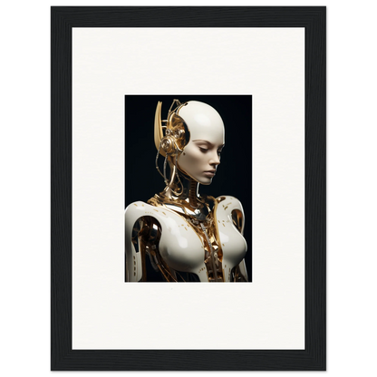 Cool humanoid robot with exposed mechanics, perfect for a dream machine canvas print