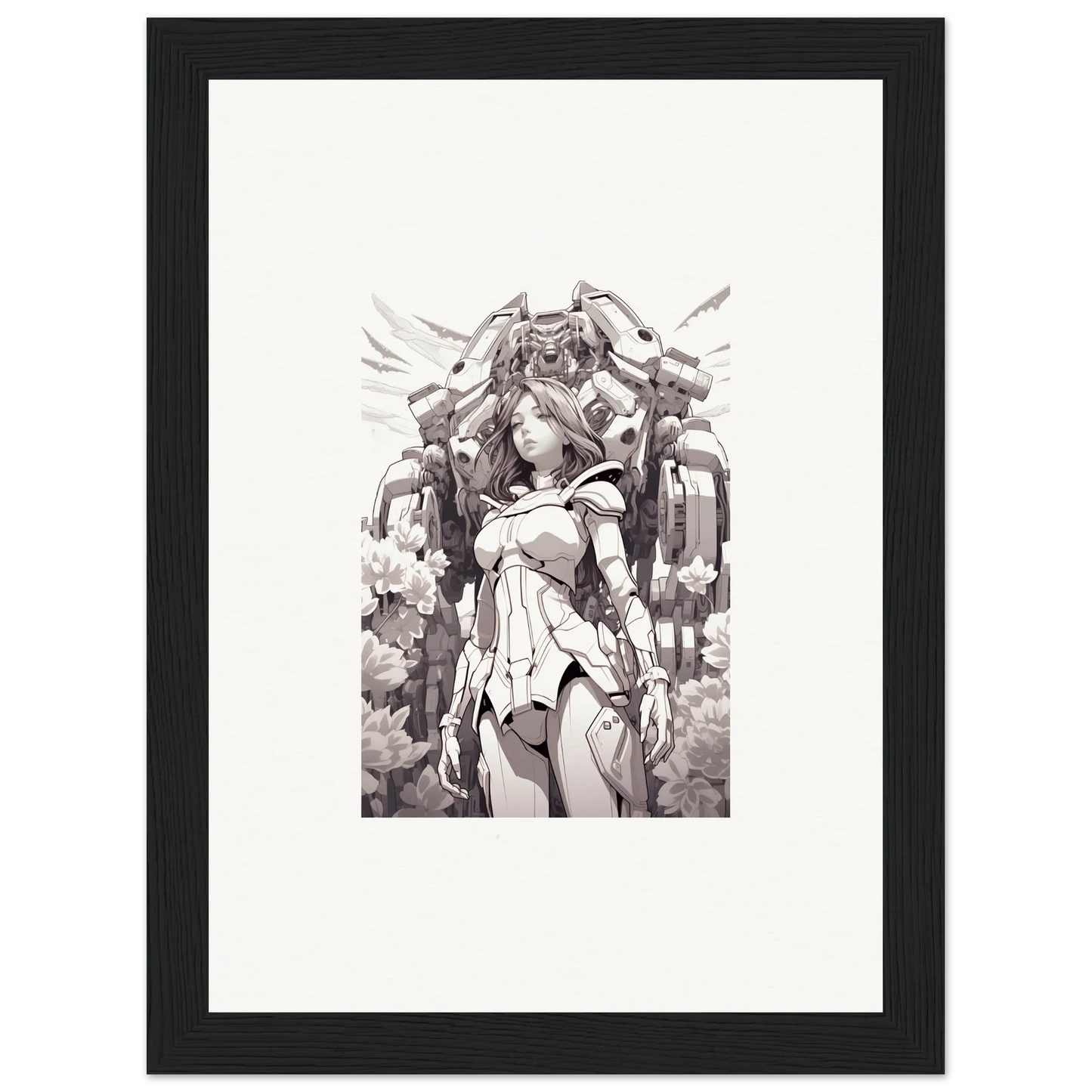 Futuristic female figure illustration canvas print for a cool dream machine vibe