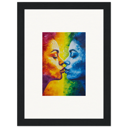 Colorful canvas print of a serenity kiss, perfect for vibrant room decoration