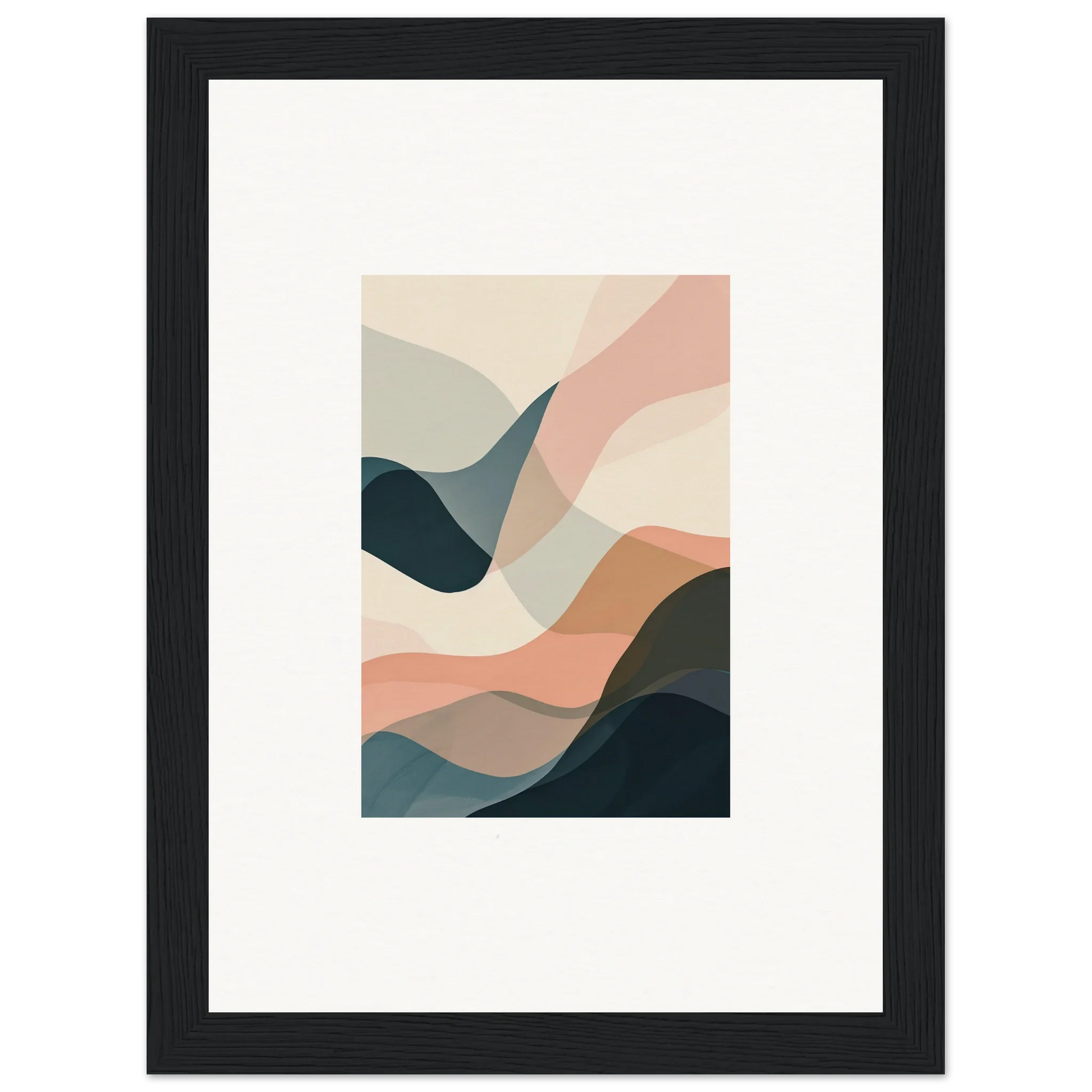 Abstract wall art canvas print with flowing pastel shapes for stylish room decoration