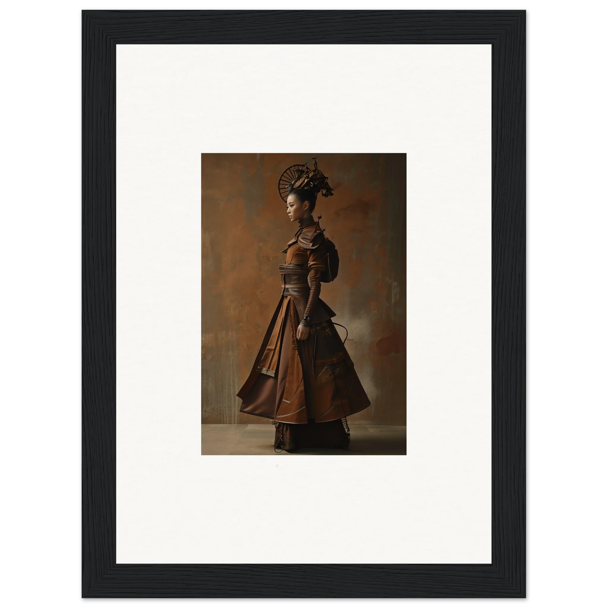 Framed canvas print of a woman in a Victorian dress for nostalgia chronicles room decoration