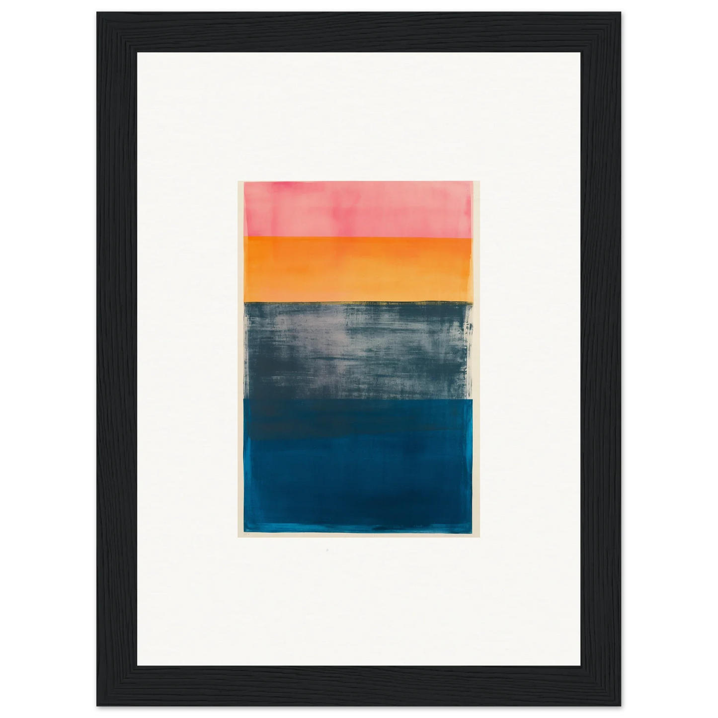 Abstract canvas print with pink, orange, gray, and blue frequencies for room decoration