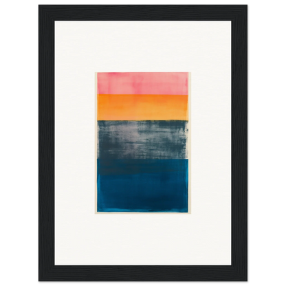 Abstract canvas print with pink, orange, gray, and blue frequencies for room decoration