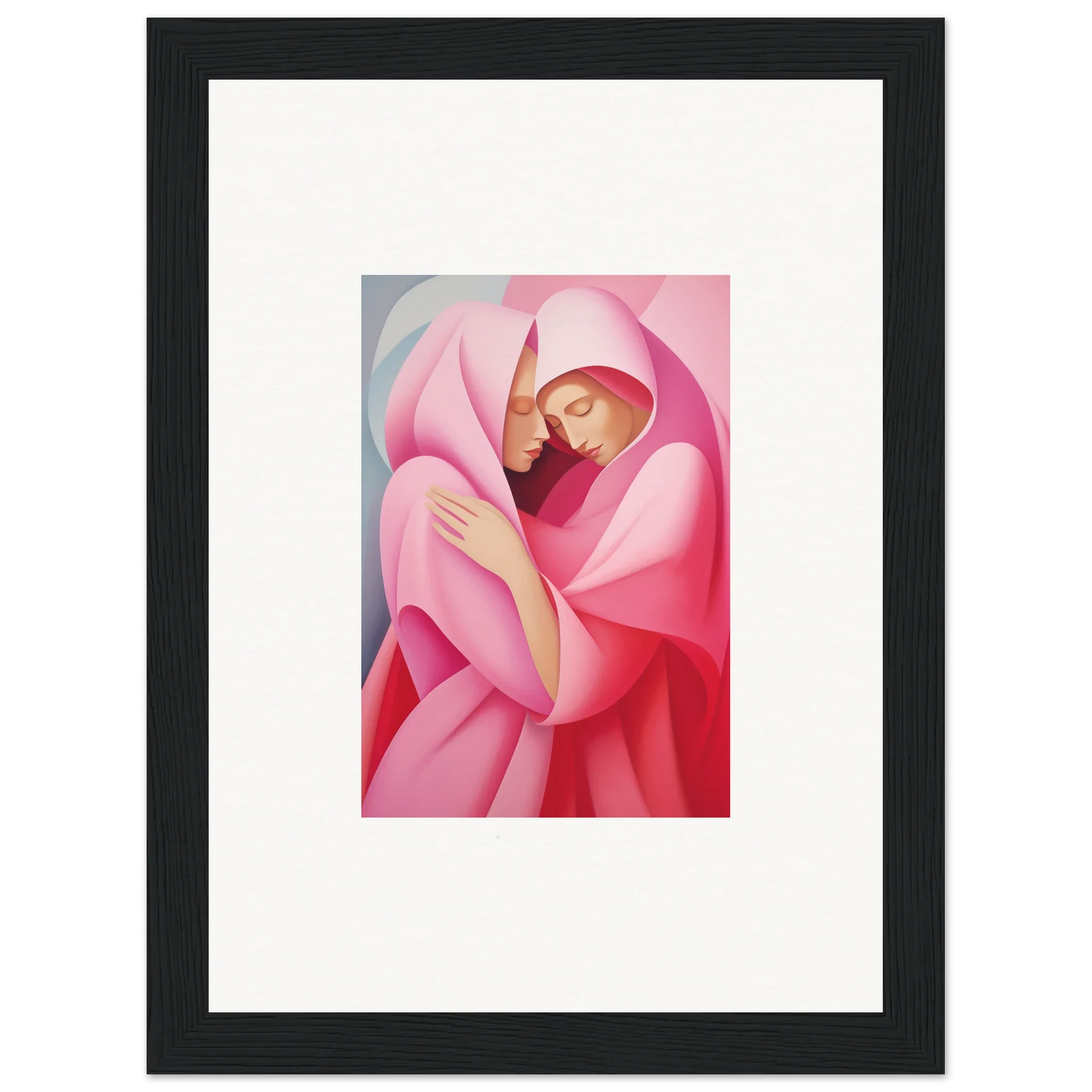 Abstract painting of a figure in pink fabric, perfect for your Glimmer Verse Tapestry