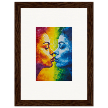 Colorful canvas print of a serenity kiss for vibrant room decoration