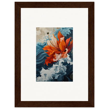 Vibrant orange goldfish swimming in waves, perfect for Petal Odyssey room decoration