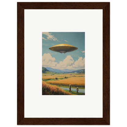 UFO hovering in the sky for a cool hover query canvas print room decoration