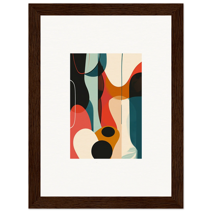 Abstract canvas print with colorful curved shapes, perfect for room decoration