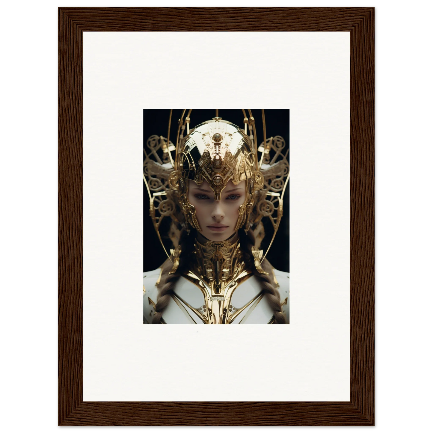 Ornate golden headdress showcasing intricate details from Future Opulence Rewoven