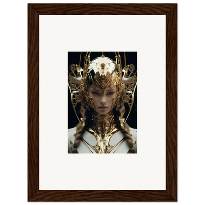 Ornate golden headdress showcasing intricate details from Future Opulence Rewoven