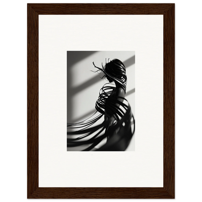 Black and white canvas print of a silhouetted figure in Serpentine Harmony for room decoration