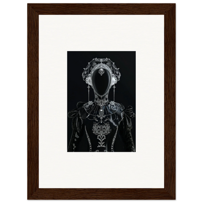 Framed canvas print of an abstract skeletal figure with photon glitters for room decoration