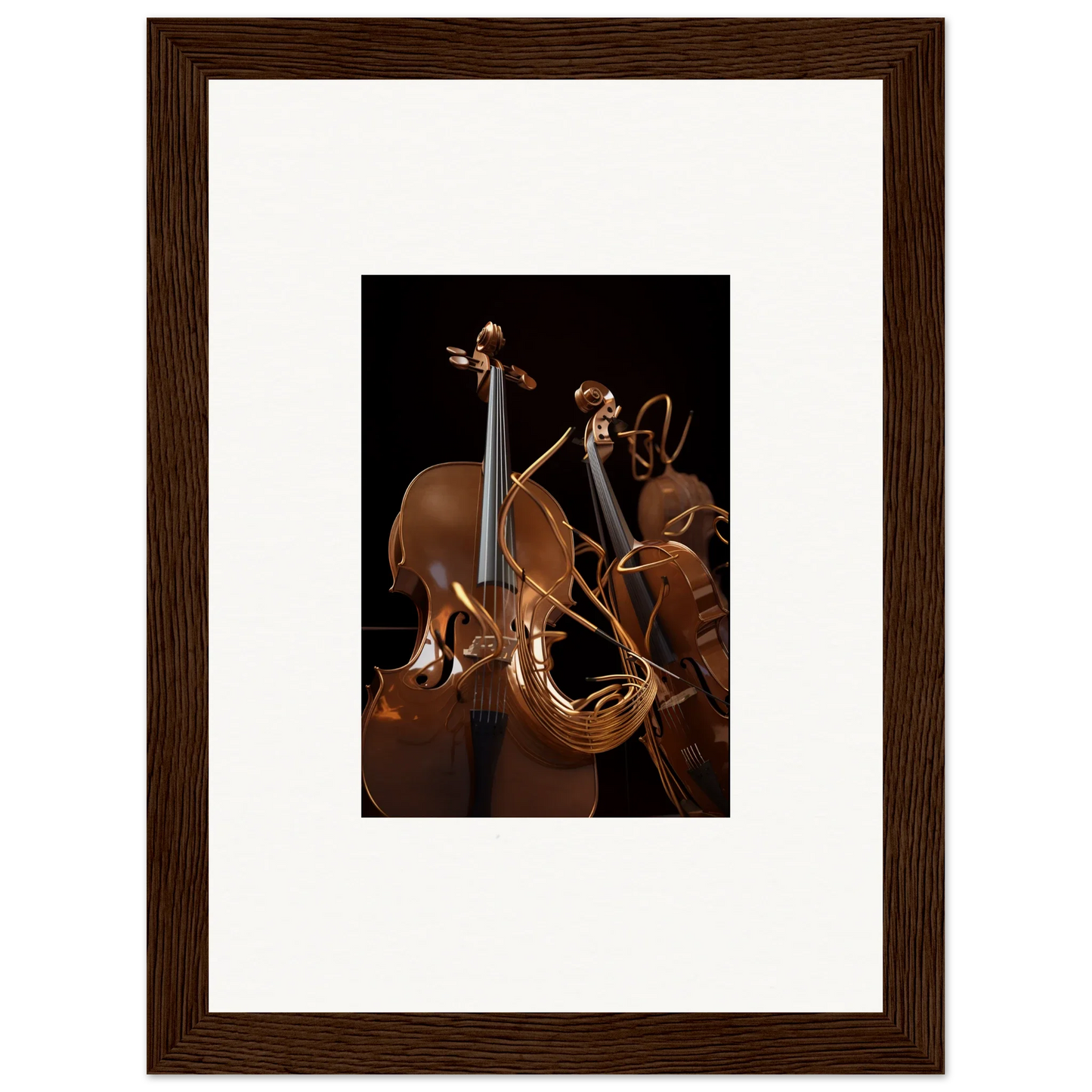 Framed canvas print of stringed instruments perfect for Strings Opera room decoration