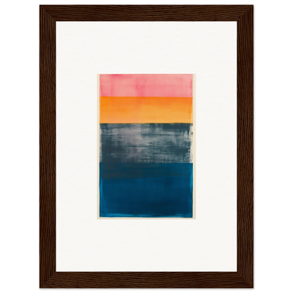 Abstract painting in pink, orange, gray, and blue frequencies perfect for room decoration