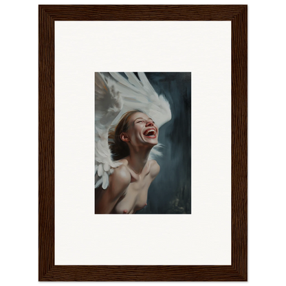 Joyful person with upswept hair in a framed canvas print for ecstasy mosaic room decoration