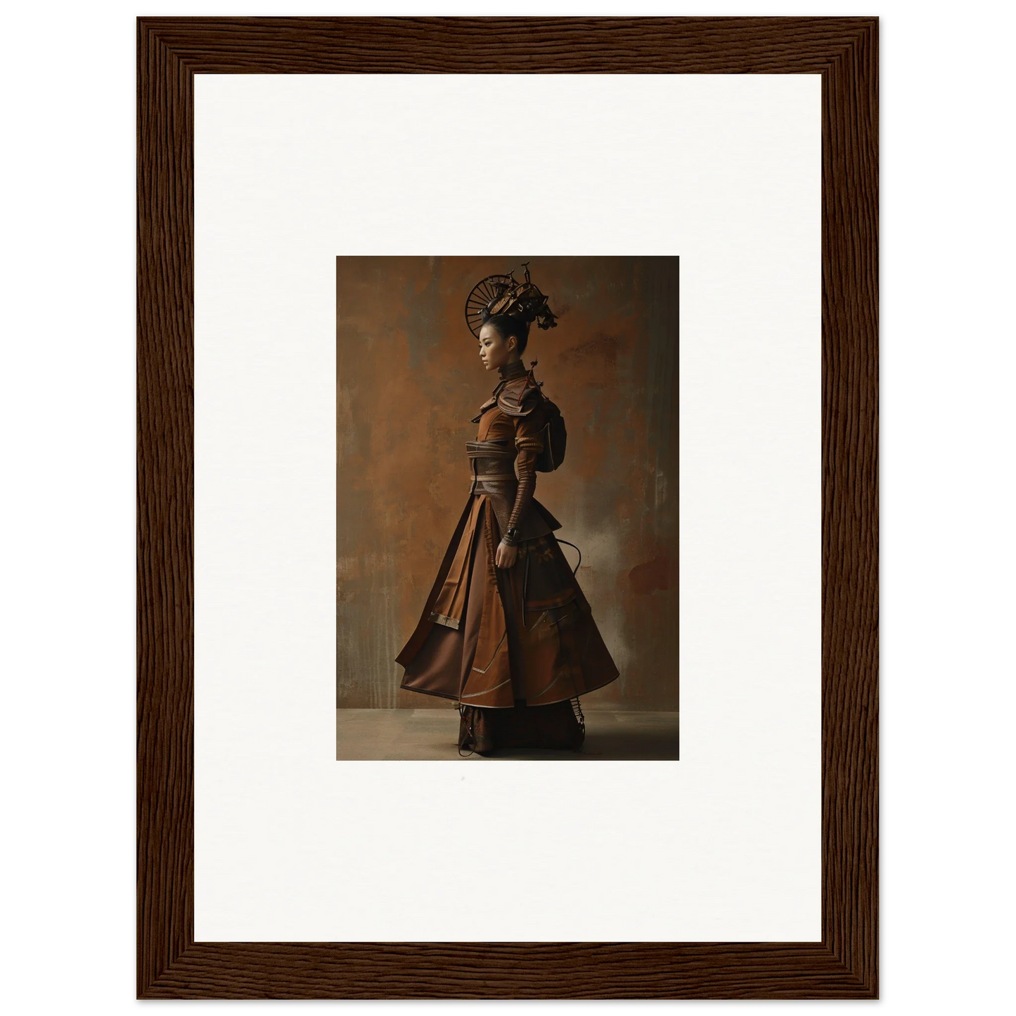 Framed portrait of a woman in Victorian dress, perfect for nostalgia chronicles room decoration