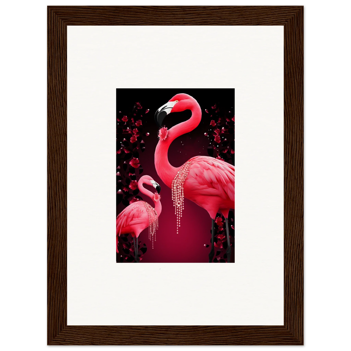 Vibrant pink flamingos canvas print for stunning room decoration wall art