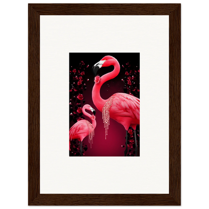 Vibrant pink flamingos canvas print for stunning room decoration wall art