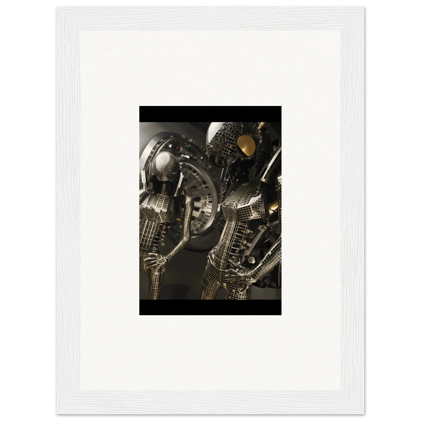 Skeletal figures playing saxophones, perfect for unique room decoration canvas print