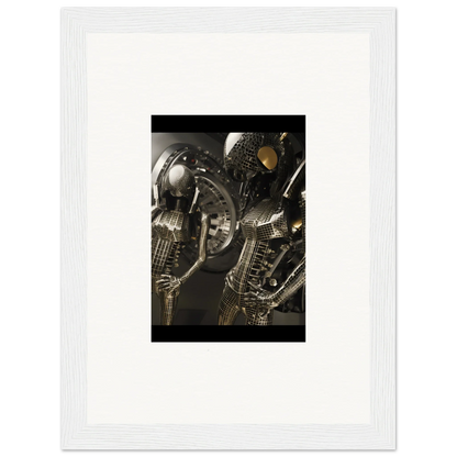 Skeletal figures playing saxophones, perfect for unique room decoration canvas print