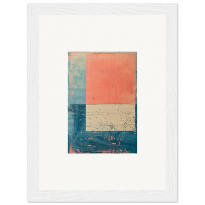 Abstract canvas print in coral, teal, and beige for stylish room decoration