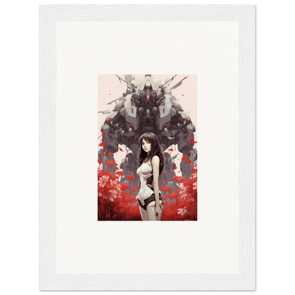 Anime-style canvas print featuring dark-haired female character for room decoration