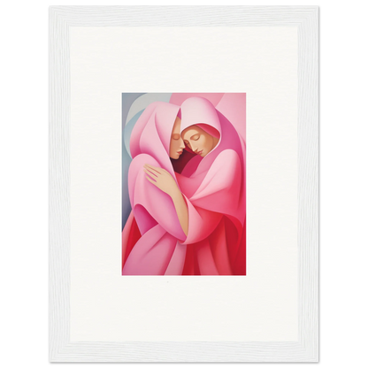 Abstract figure in pink and red shapes, perfect for a Glimmer Verse Tapestry room decoration