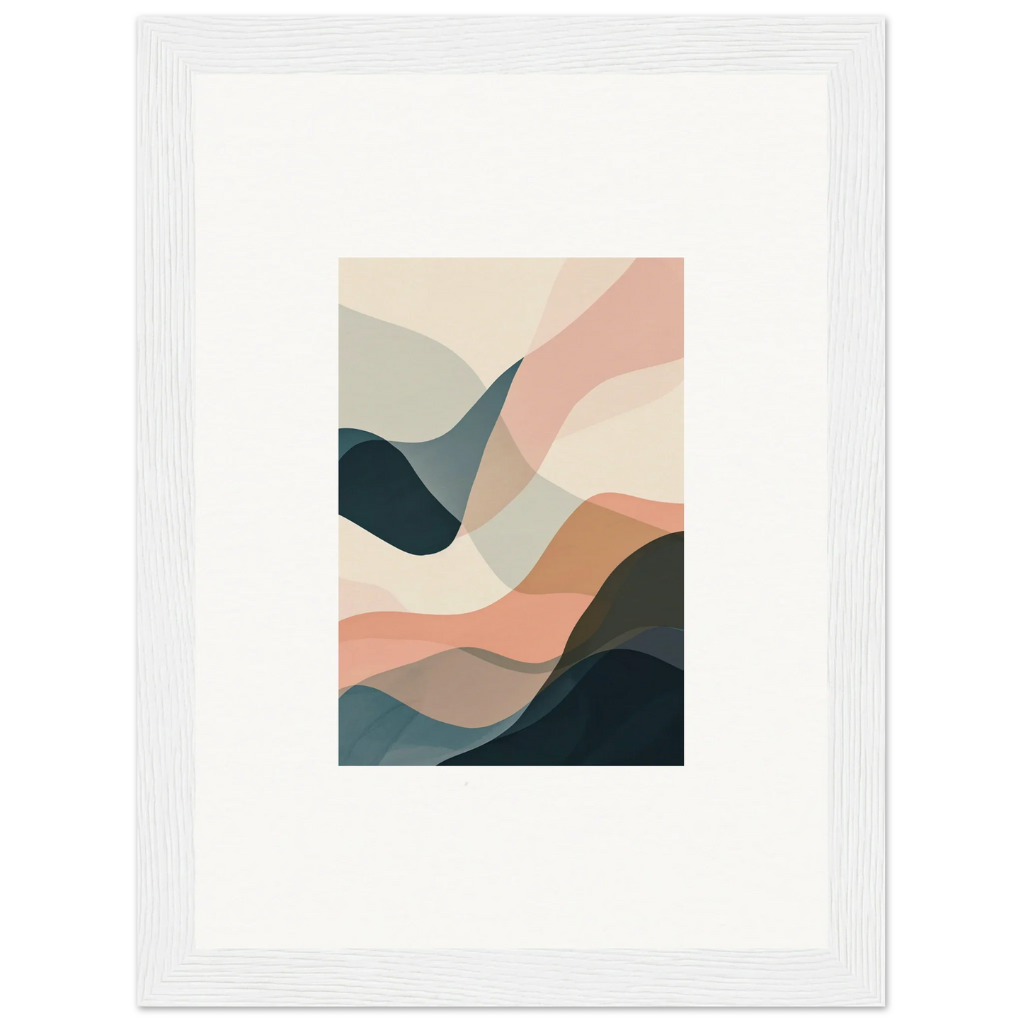 Abstract wall art with curved pastel shapes, perfect for room decoration or canvas print