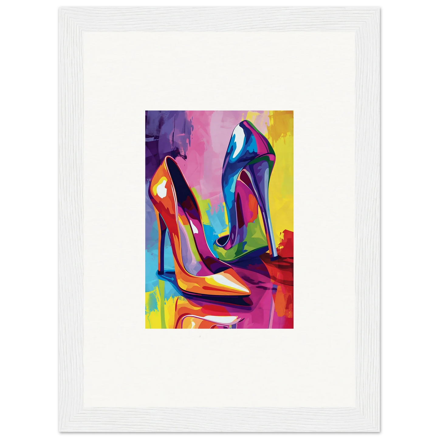 Colorful abstract high-heeled shoes canvas print for room decoration wall art