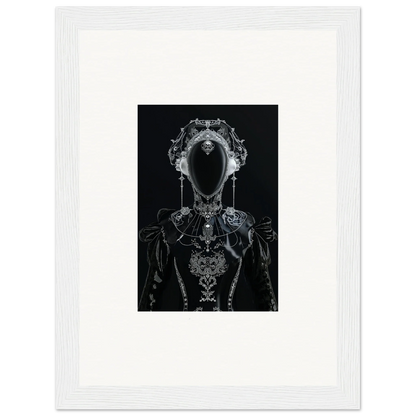 Ornate skeletal figure with jewelry on a dark background for photon glitters canvas print