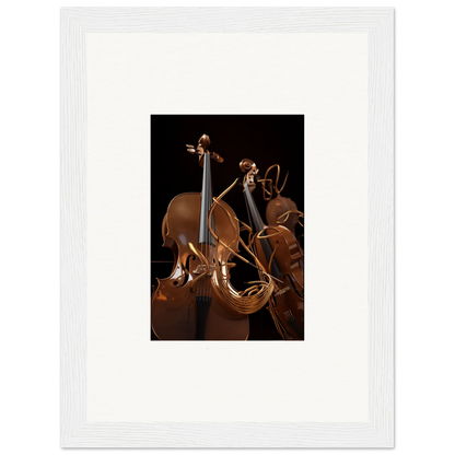 Wooden stringed instruments like cellos in a stylish Strings Opera canvas print