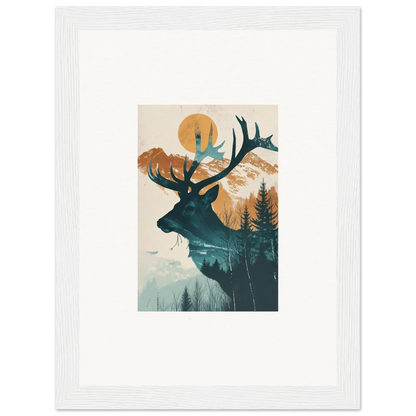 Silhouette of a deer head with nature scene, perfect for Mirage Visions room decoration