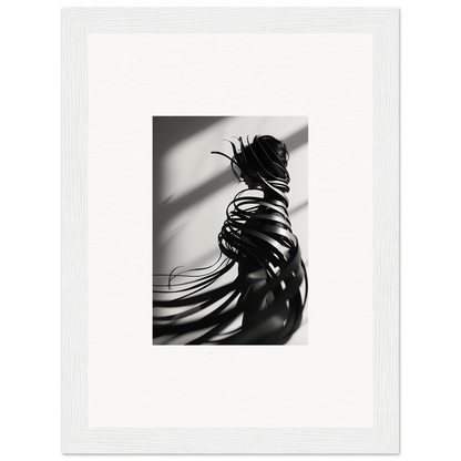 Artistic black and white canvas print of a person with elegant whisper twists hairstyle