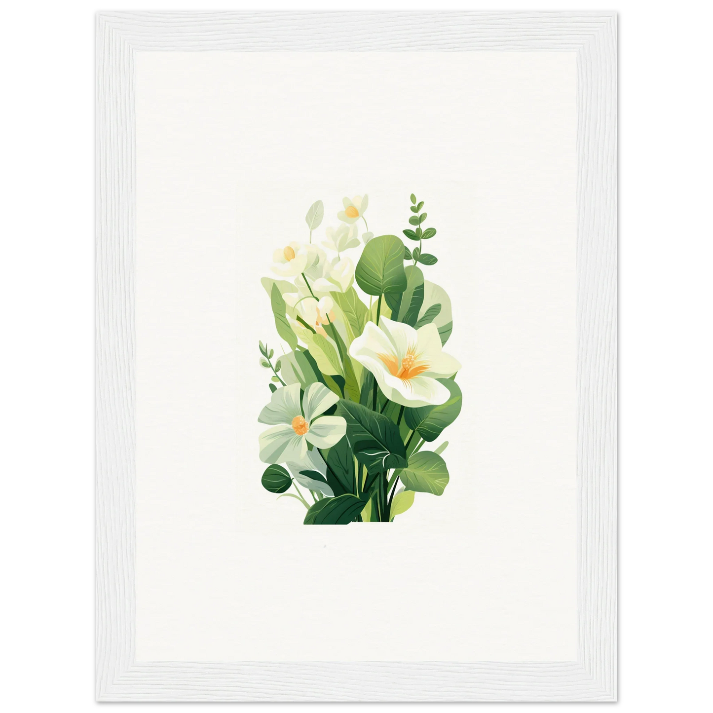 Watercolor floral arrangement with white lilies for a stylish room decoration canvas print